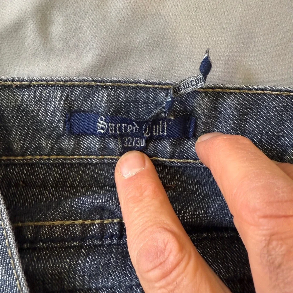 Jeans Sacred Cult Denim Jeans Mens 32x30 Blue Wash Straight Leg Pants  Handsome!